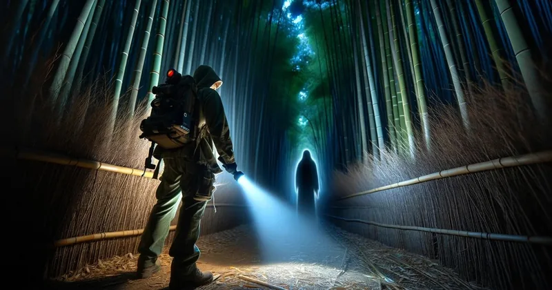 京都ゴーストツアー：闇の物語、伝説、夜の竹林